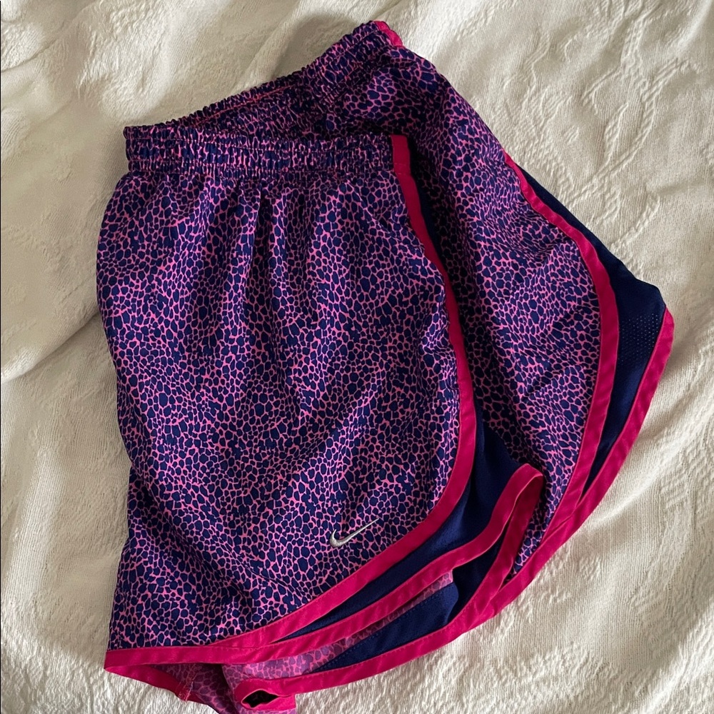 Nike Pink and Blue Patterned Pro Tempo Running Shorts